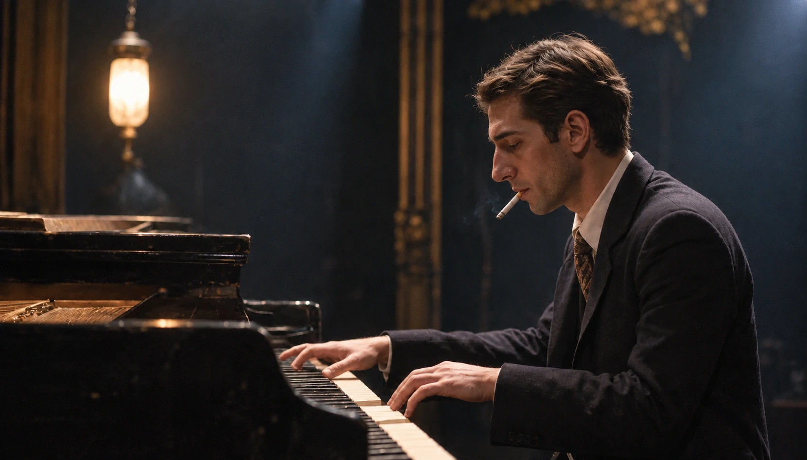 David at the piano