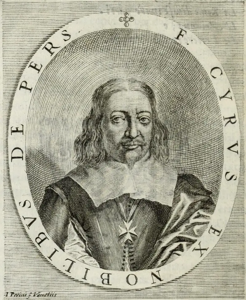 Engraved portrait of Ciro di Pers from Le glorie degli Incogniti, 1647